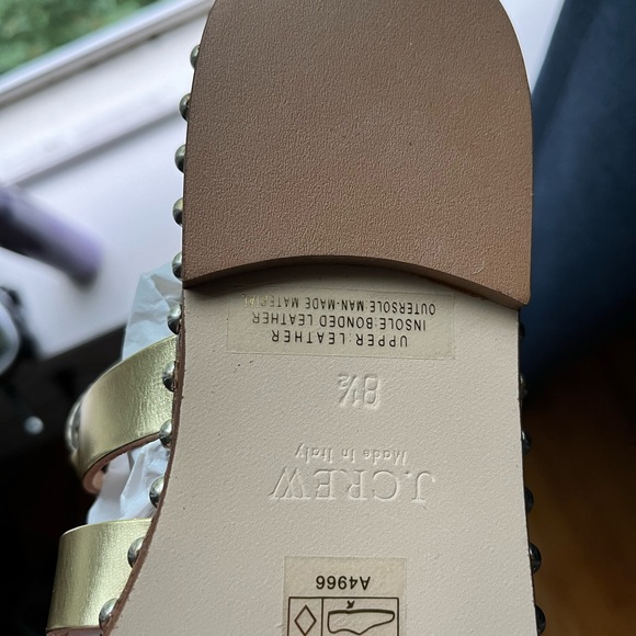 J.Crew gladiator sandals, gold, new made in Italy size 8 1/2 - Picture 5 of 7